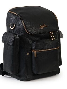 Ju-Ju-Be Black Pebbled Forever Backpack with Gold Hardware